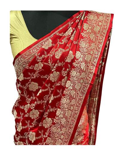 Esra's Handloom/Handwoven Banarasi Katan Silk Saree