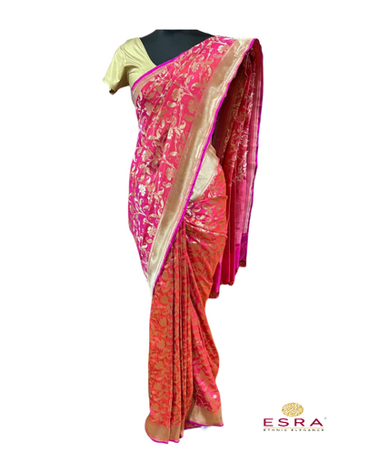 Esra's Handloom/Handwoven Banarasi Katan Silk Saree
