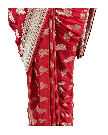 Esra Handloom/Handwoven Banarasi Semi Khaddi Georgette Saree