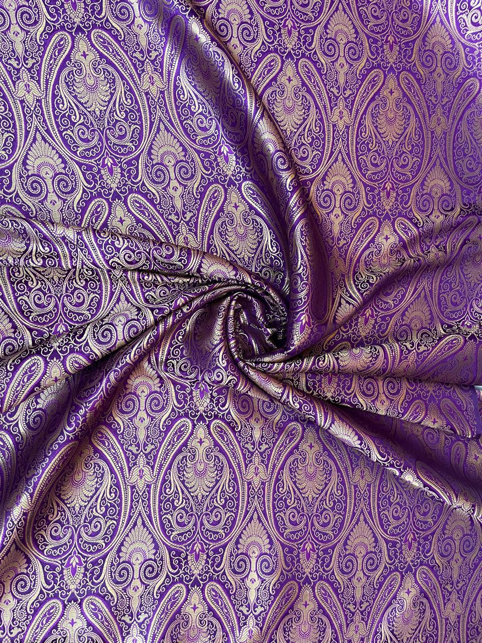 Esra's Handloom/Handwoven Banarasi Brocade Fabric.(Price Per Meter)