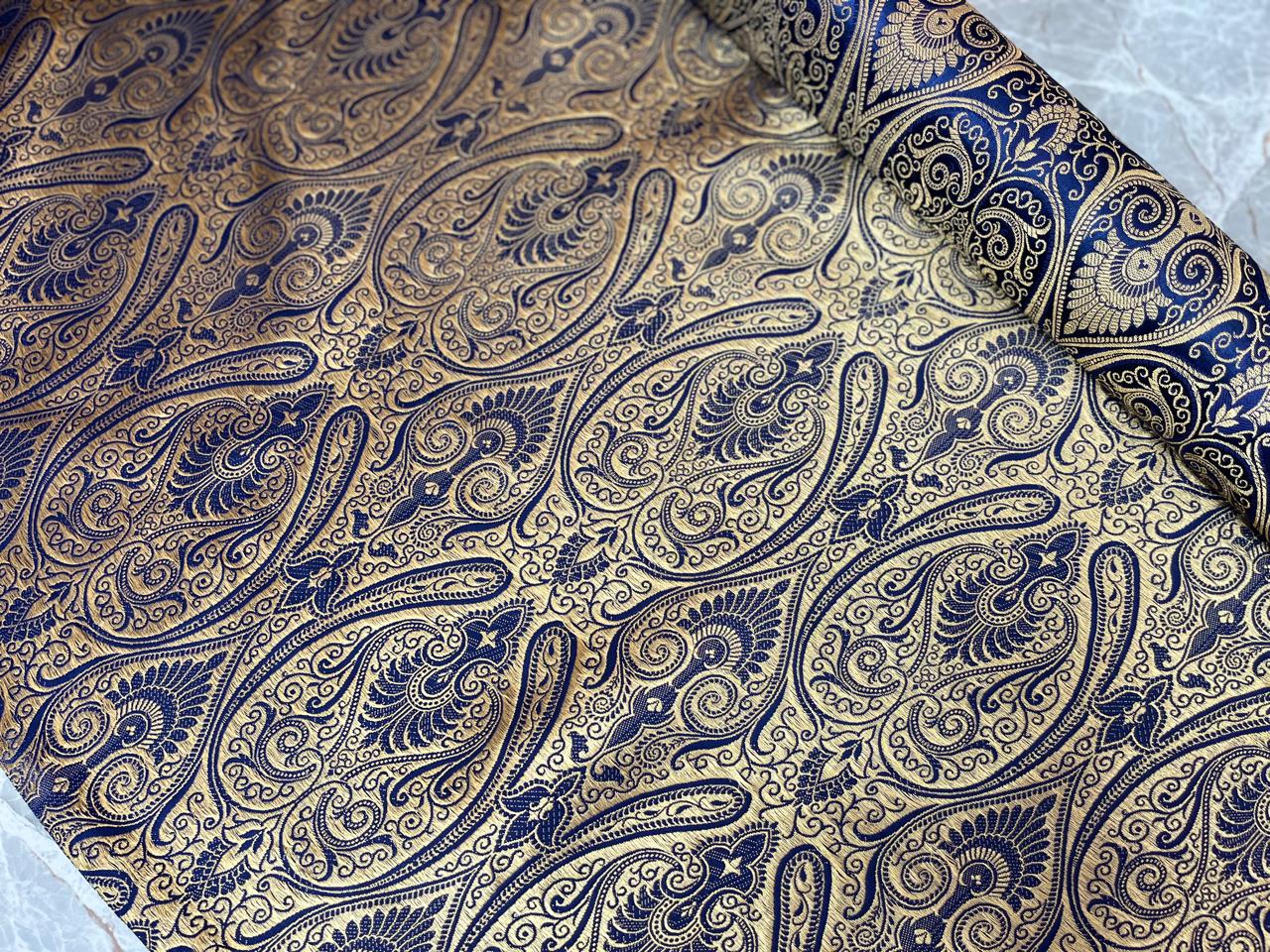 Esra's Handloom/Handwoven Banarasi Brocade Fabric. (Price Per Meter)