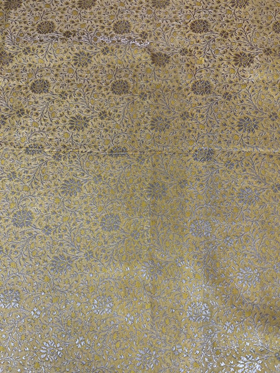Esra's Handloom/Handwoven Banarasi Satin Silk Fabric.(Price Per Meter)