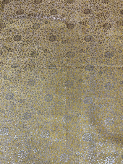 Esra's Handloom/Handwoven Banarasi Satin Silk Fabric.(Price Per Meter)