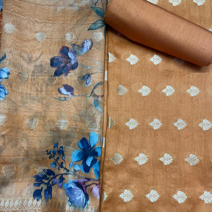 Esra's Handloom / HandWoven Banarasi 3 pc Cotton Silk Suit