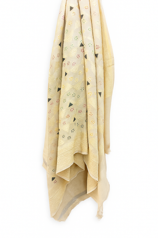 Esra's Handloom/Handwoven Banarasi Semi-Moonga Silk Dupatta
