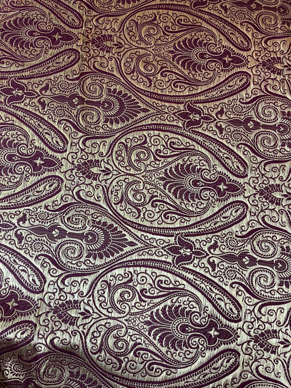 Esra's Handloom/Handwoven Banarasi Brocade Fabric.(Price Per Meter)