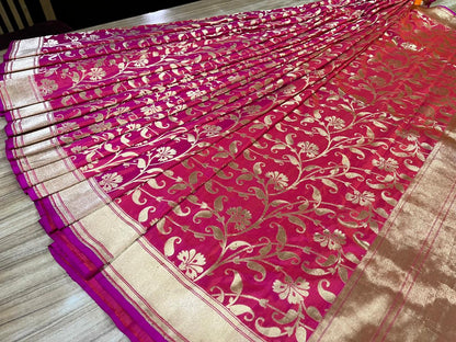 Esra's Handloom/Handwoven Banarasi Katan Silk Saree