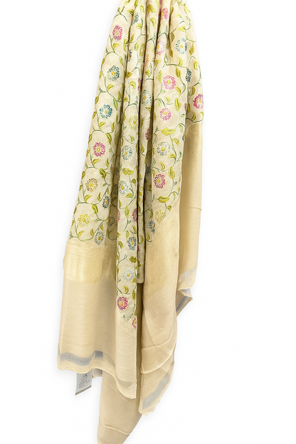 Esra's Handloom/Handwoven Banarasi Semi-Moonga Silk Dupatta