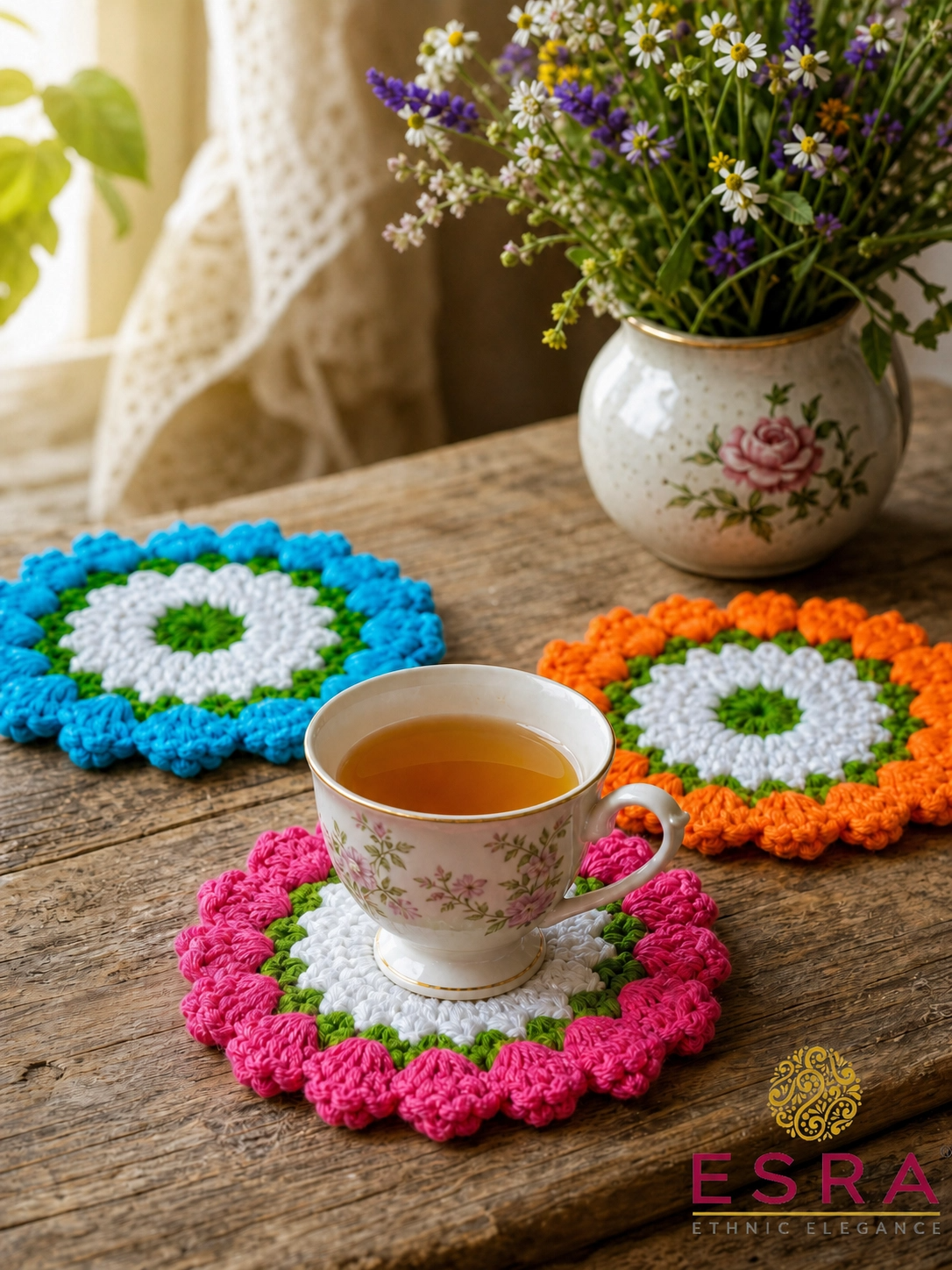 Esra's Handmade Crocheted Cotton Coasters