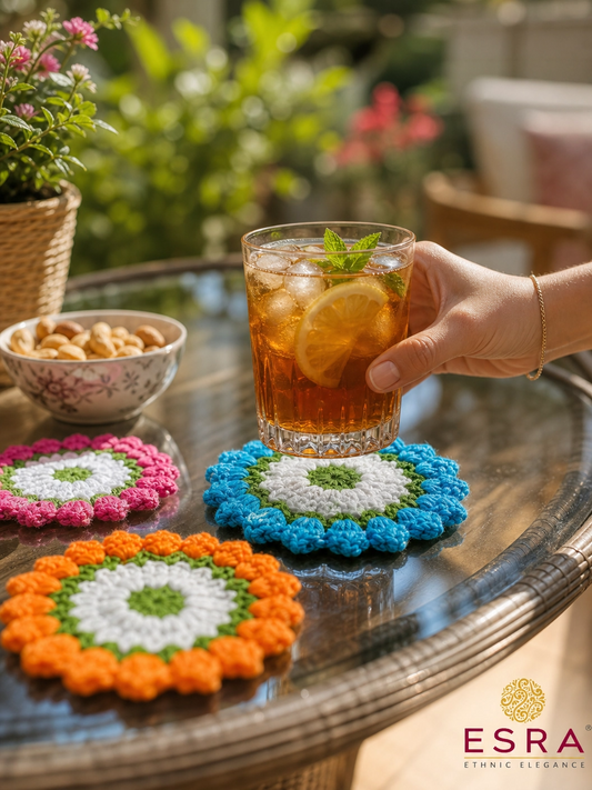 Esra's Handmade Crocheted Cotton Coasters