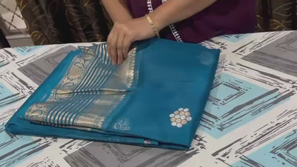 Esra's Handloom/Handwoven Banarasi Kora Silk Kaduwa Saree