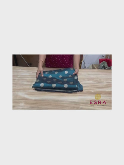 Esra's Handloom/Handwoven Banarasi Semi-Katan Silk Saree