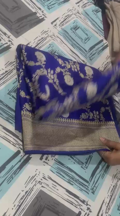 Esra Banarasi Handloom / Handwoven  Katan Silk Kaduwa Saree