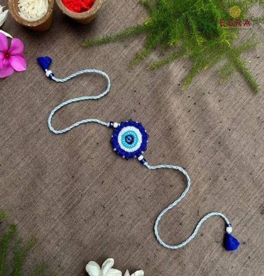 Esra's Hand Embroidered Nazar-Battu Rakhi.(Per Pc)