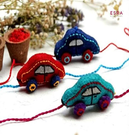 Esra's Hand Embroidered 3D Car Rakhi.(Per Pc)