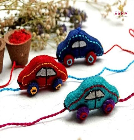 Esra's Hand Embroidered 3D Car Rakhi.(Per Pc)
