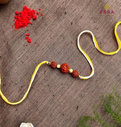 Esra's Hand Embroidered Rudhraksh Rakhi.(Per Pc)